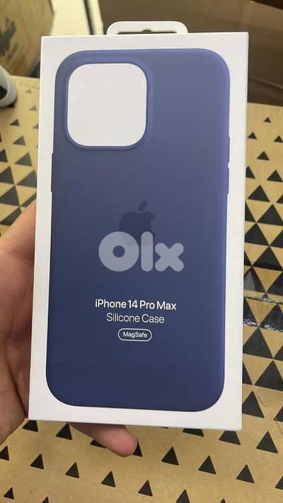 Silicone case MagSafe iPhone 14 pro max storm blue