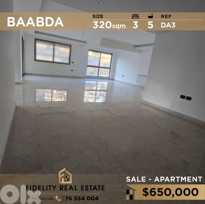 Apartment for sale in Baabda DA3 شقة للبيع في