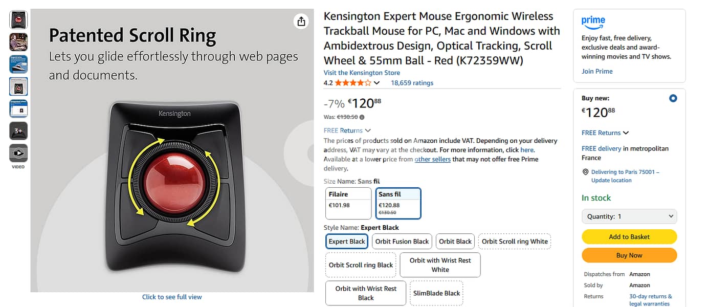 Kensington Trackball Mouse Wireless 1
