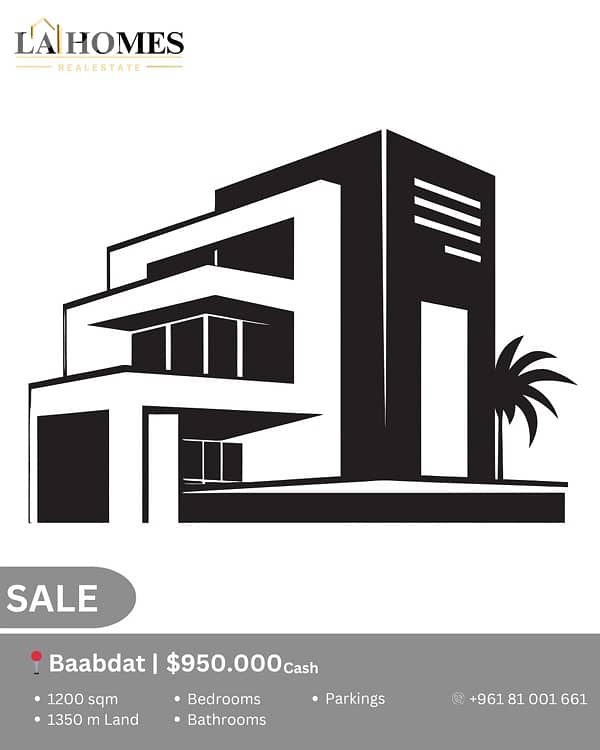 villa for sale in baabdat فيلا للبيع في بعبدات 0