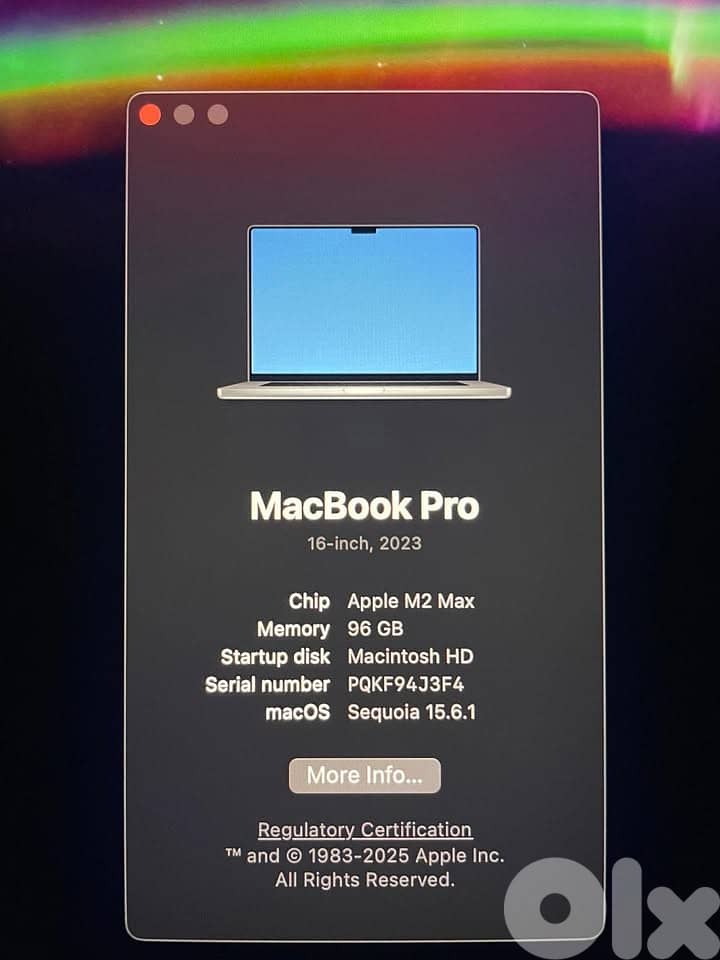 MacBook Pro 2023 - M2 MAX - 96GB RAM - 1TB Storage 2