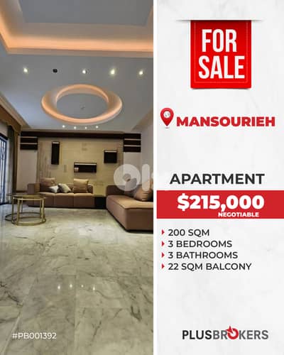 Furnished apartment for Sale in Mansourieh 