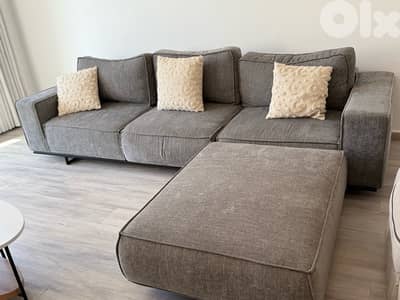 grey L shape couch