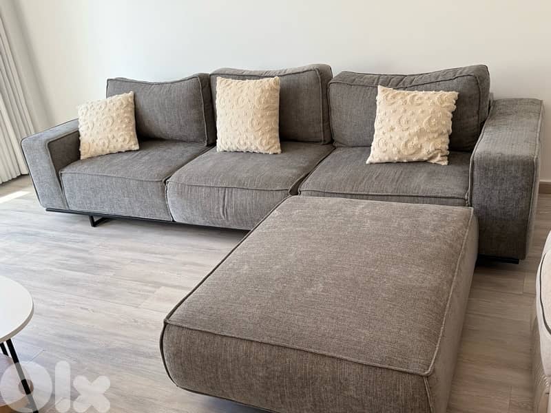 L- shaped couch 0