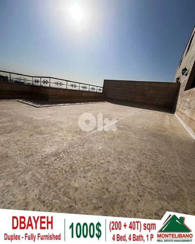 Fully Furnished 200 sqm Duplex For Rent in Dbayeh with 40 sqm Terrace