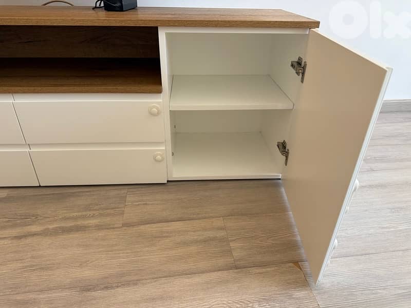 white and wood tv unit 4