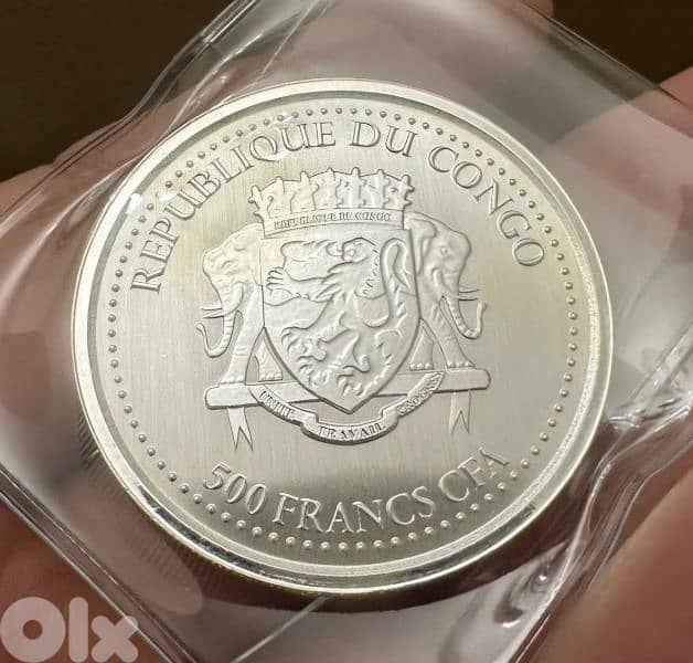 500 Congo Francs 2022 1 oz pure silver 999 1