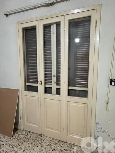 balcony doors and one window