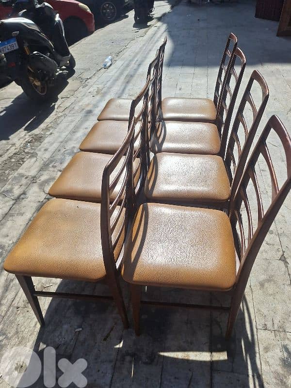كراسي سفرة عدد٨ تصميم مميز خمسينات اصلي قديم ناعم جدا 3
