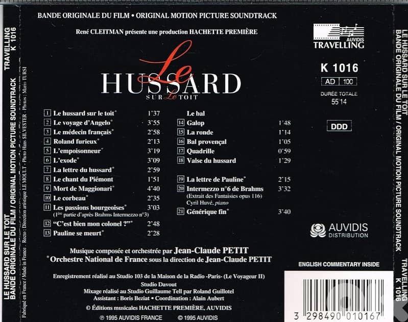 Le Hussard sur le toit [ RARE CD ] 1