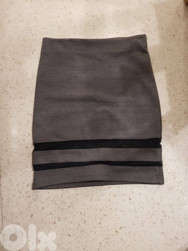 skirt grey with moussline black 0