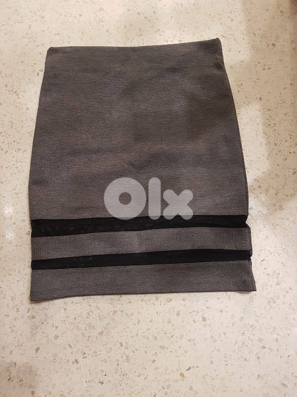 skirt grey with moussline black 1