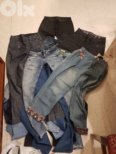 pants jeans  13 pieces good condition used as new size s/m