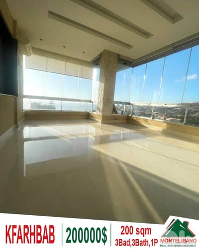 Prime Location 200 sqm Apartment For Sale in Kfarhbab with Open View