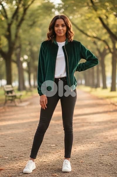 GREEN VELVET BOMBER
