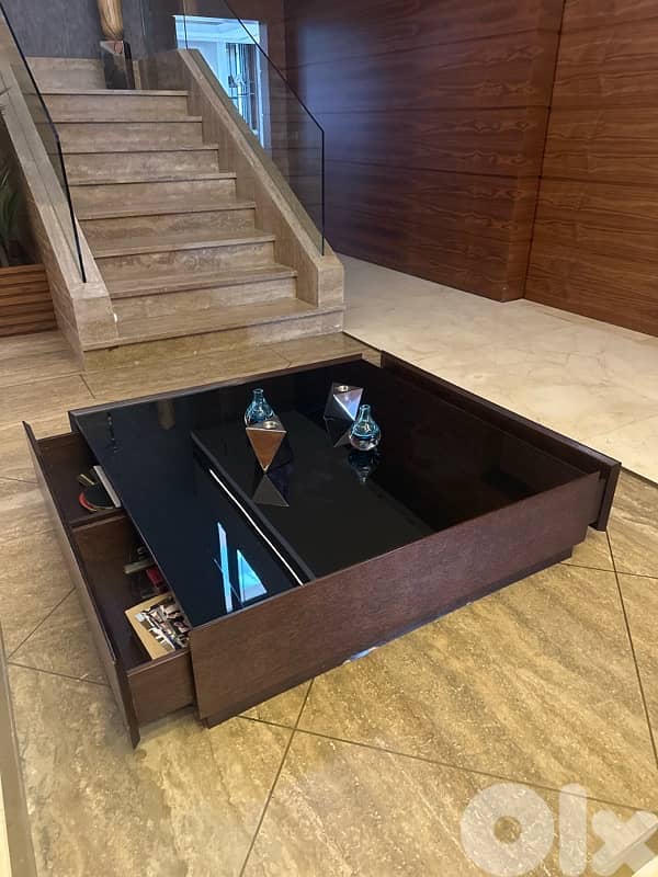 Large living room coffee table with drawers 2