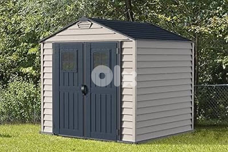 Vinyl Garden Storage Shed with Floor, 1