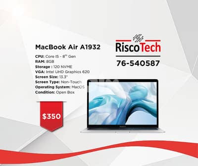 LAPTOP APPLE MACBOOK AIR A1932 Core I5 - RAM 8GB - 120-GB SSD- لابتوب