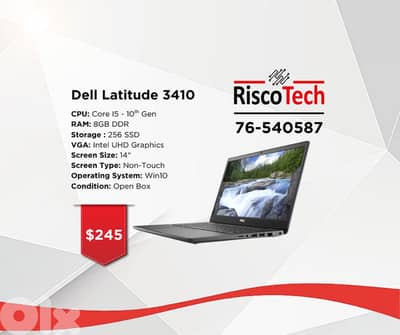 LAPTOP DELL LATITUDE 3410 - Core I5 - RAM 8GB DDR4 256-GB SSD - لابتوب