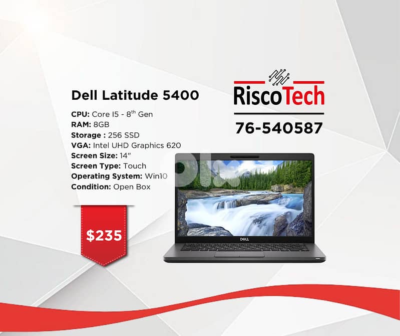 LAPTOP DELL LATITUDE 5400 - Core I5 - RAM 8GB - 256-GB SSD - لابتوب 0