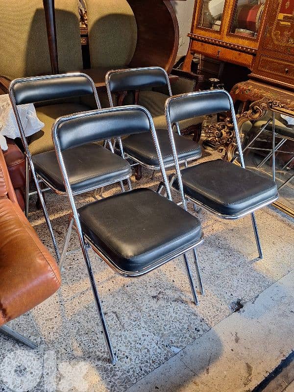 4 vintage 1960 chrome folding chairs 1