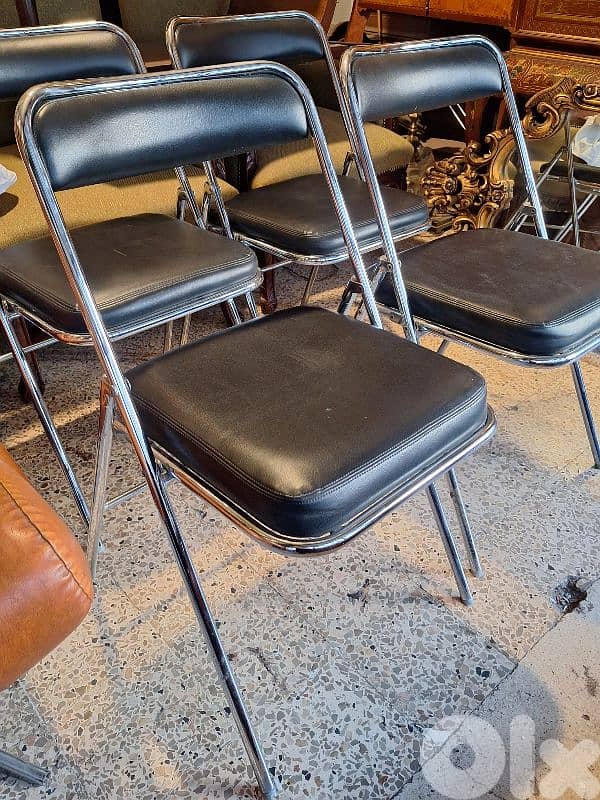 4 vintage 1960 chrome folding chairs 2