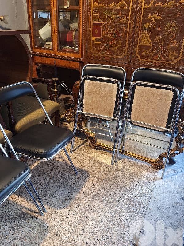 4 vintage 1960 chrome folding chairs 4