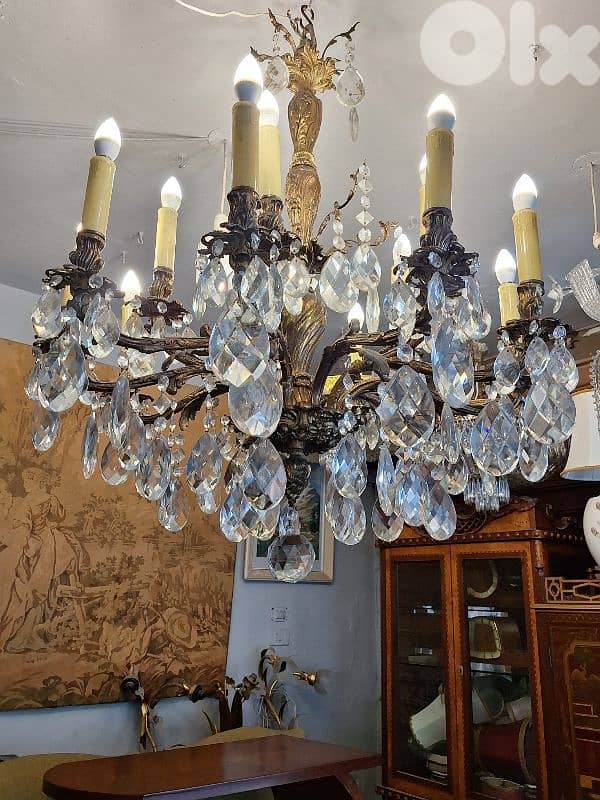 antique bronze czech chandelier bohemian crystal 1