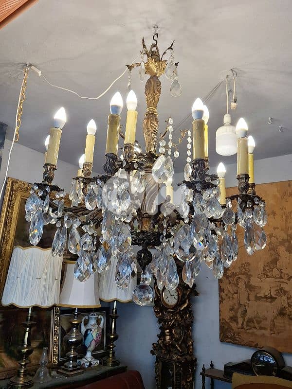 antique bronze czech chandelier bohemian crystal 2