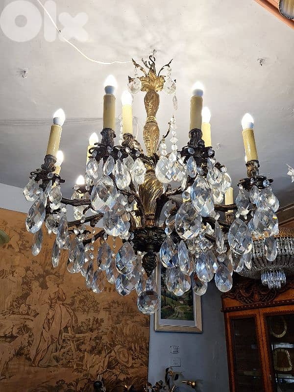 antique bronze czech chandelier bohemian crystal 3