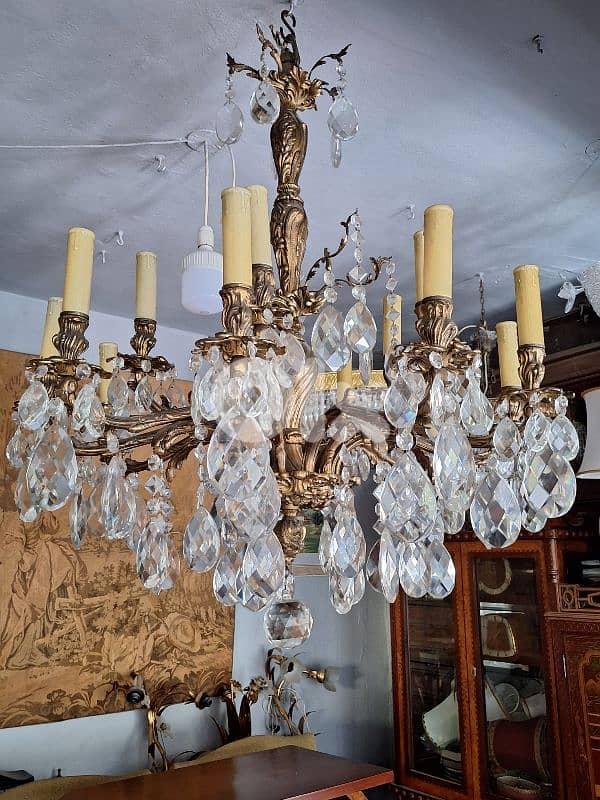 antique bronze czech chandelier bohemian crystal 5