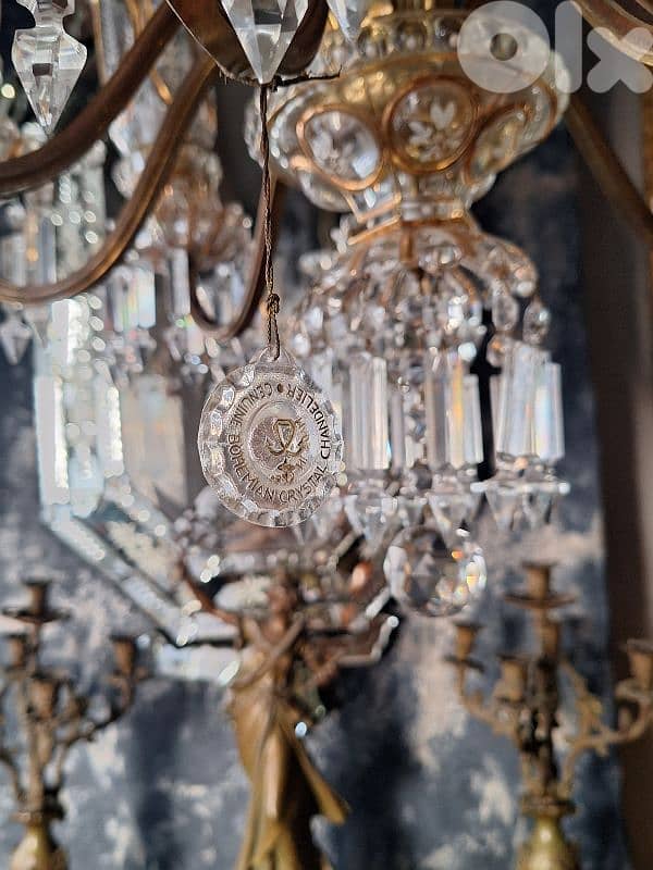 original czech bronze and bohemian crystal chandelier 8