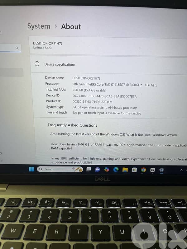 Laptop Dell i7 11 16ram 256gb 0