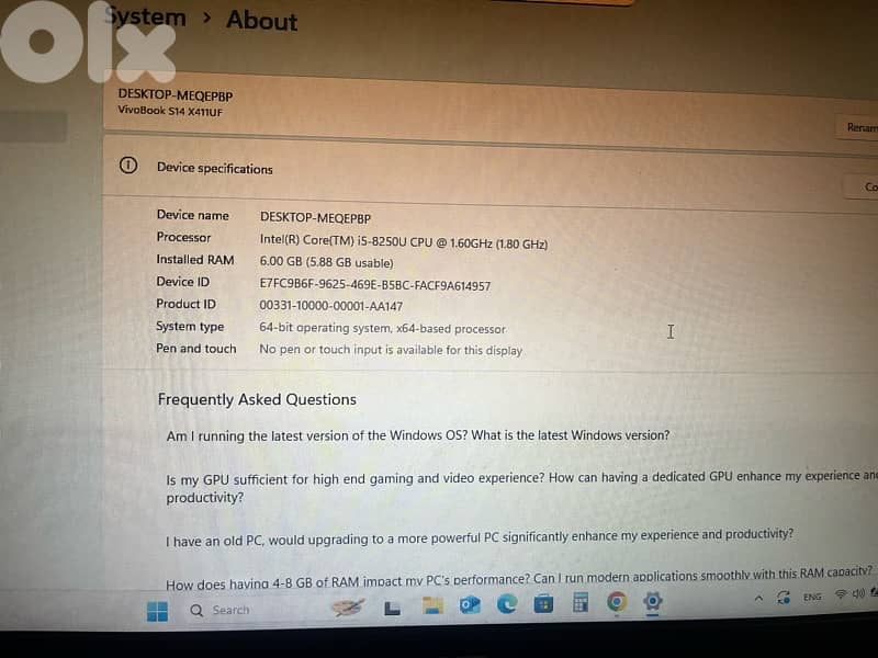 Asus laptop i5-8250u 0