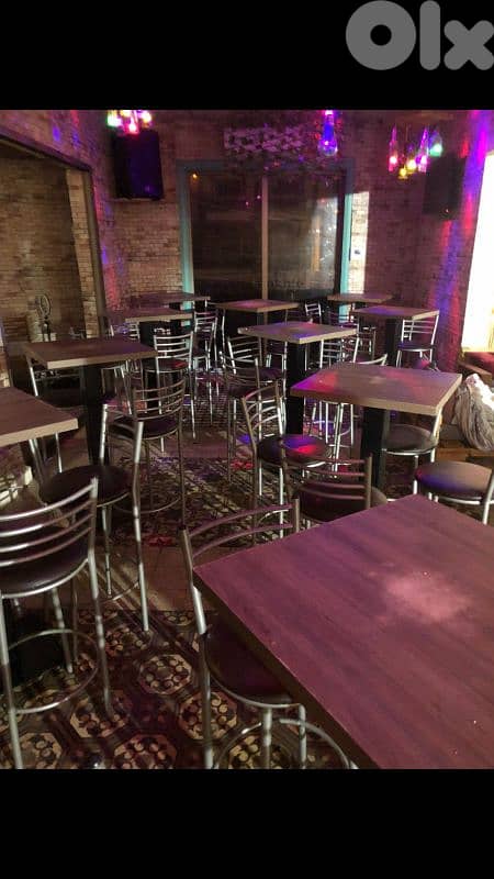 high chairs and high tables for bar or pub 0