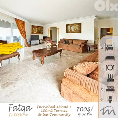 Fatqa | Fully Furnished/Equipped 3 Bedrooms Apartment + 100m² Terrace