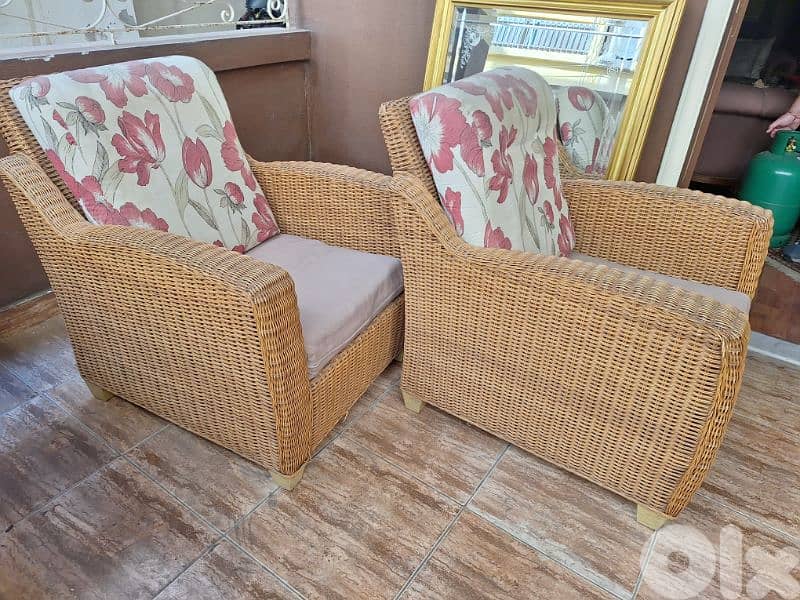 طقم صالون خيزران الاصلي القديم 1