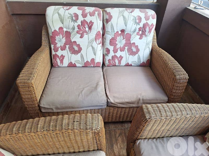 طقم صالون خيزران الاصلي القديم 3