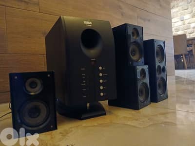 super bass surround system subwoofer and 4 speakers / سبيكرات