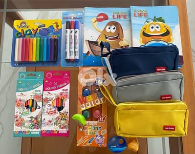 Stationery, school needs and ustensiles