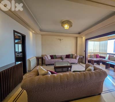 Fully Furnished Apartment in Mazraat Yachouh, Metn with Sea View