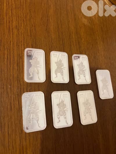 1 oz Samurai Warrior silver bullion bar