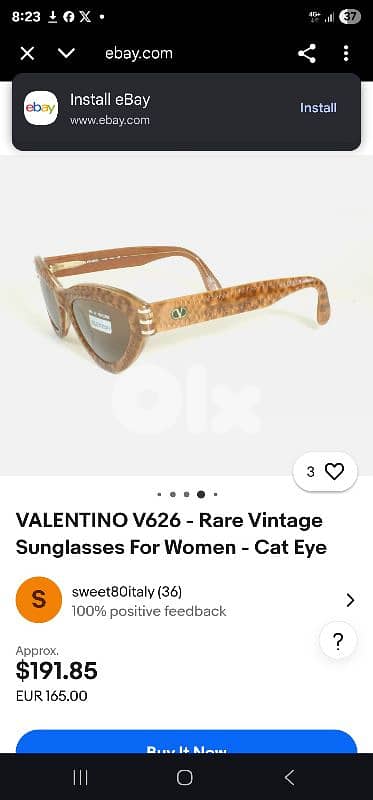 RARE VALENTINO V626 CATEYE RETRO WOMAN SUNGLASSES pristine new 12