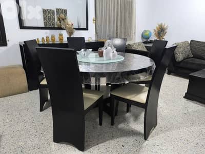 Mobilitop Dinning Table & 6 Chairs طاولة سفرة مع 6 كراسي