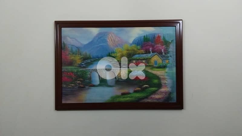 painting with wood frame 0