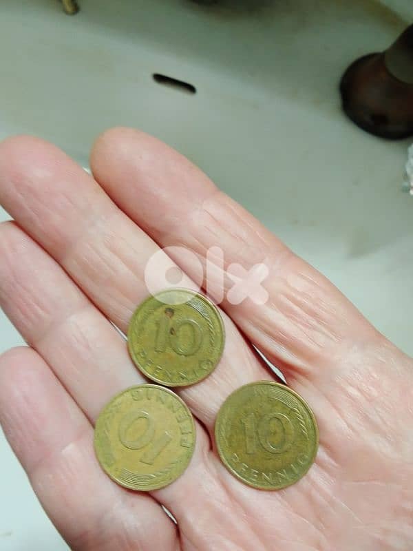 3 German pfennig coins 1