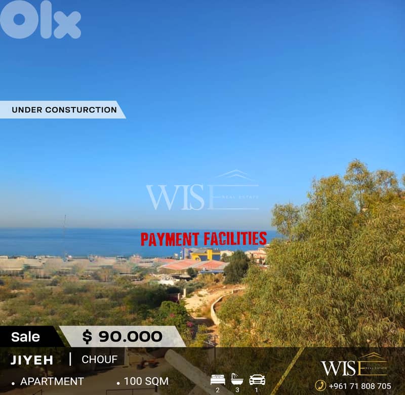 100 SQM Under-Construction Apartment for SALE in Jiyeh – Chouf! 0