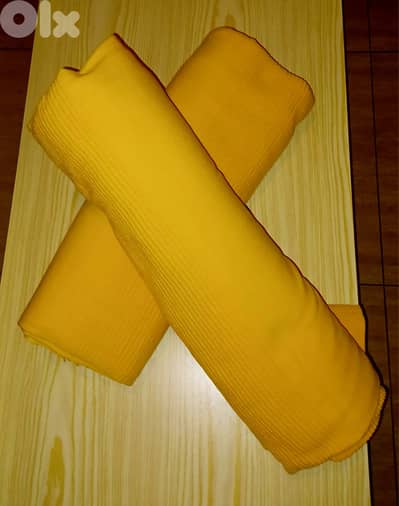 Set of 2 IKEA INDIRA cotton bedspreads 220×250 cm – bright yellow