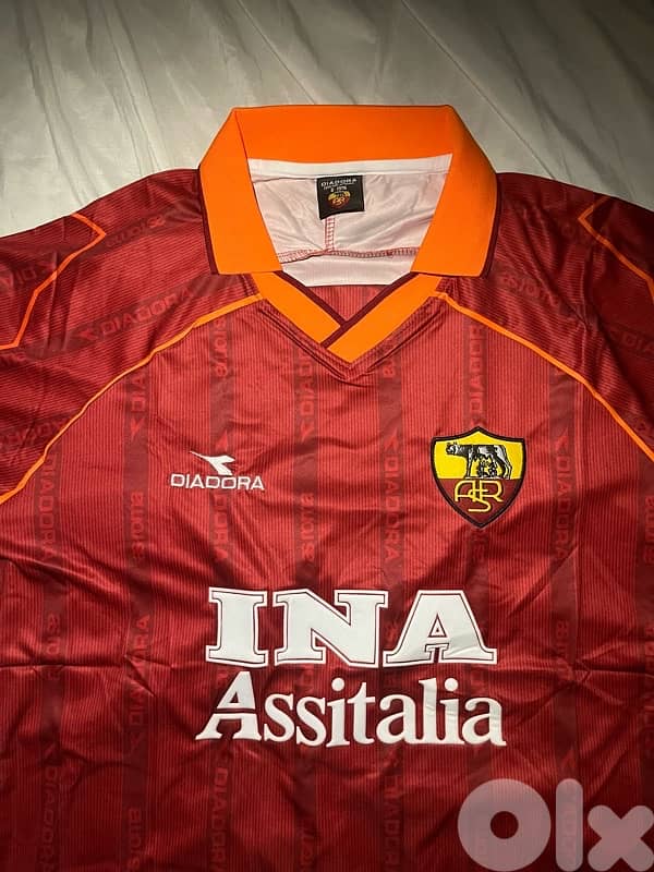roma diadora 2000 home rare jersey 7