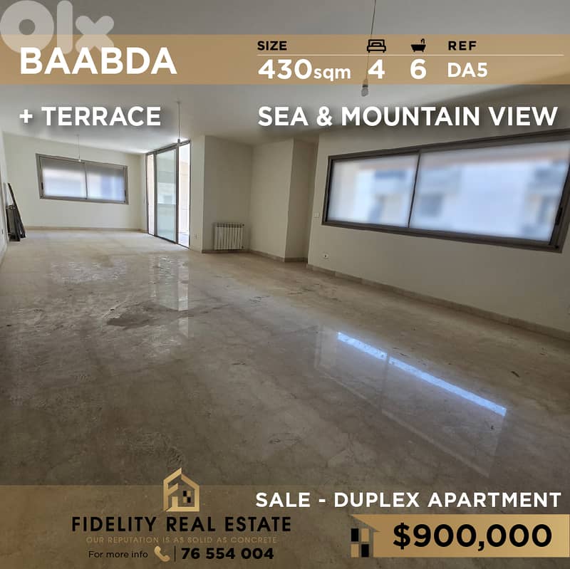 Duplex for sale in Baabda DA5 دوبلكس  للبيع في بعبدا 0